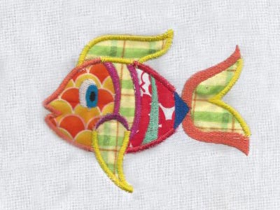 Applique Tropical Fish Embroidery Machine Design