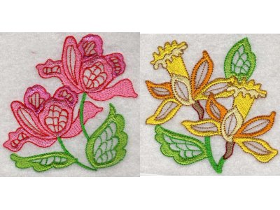 Large Jacobean Flowers Embroidery Machine Design