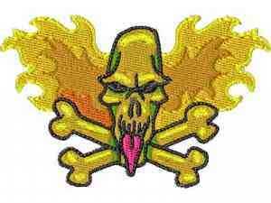 Bike Week Skulls Embroidery Machine Design