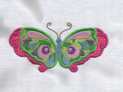 Colorful Applique Butterflies Embroidery Machine Design