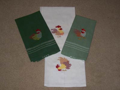 Colorful Roosters Embroidery Machine Design