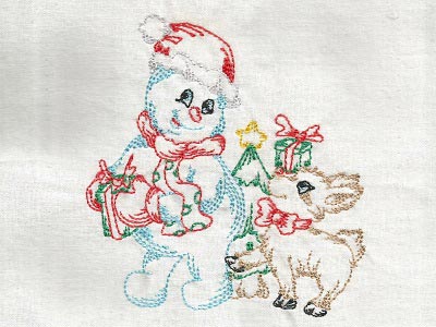Colorlines Snowman Embroidery Machine Design