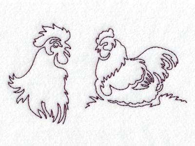 Continuous Line Chickens
