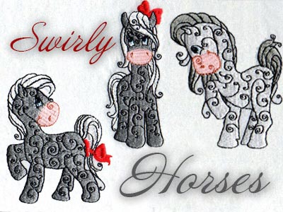 Cute Swirly Horses