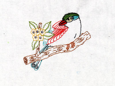 Colorwork Magpies Embroidery Machine Design