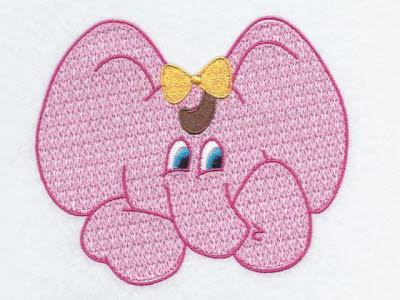 Delightful Elephants Embroidery Machine Design
