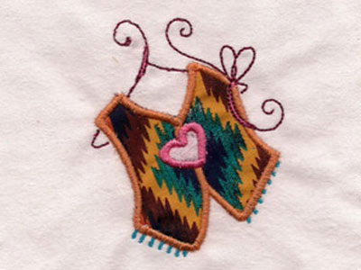 Fancy Cowgirl Applique Embroidery Machine Design