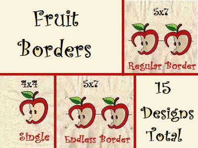 Fruit Borders Embroidery Machine Design