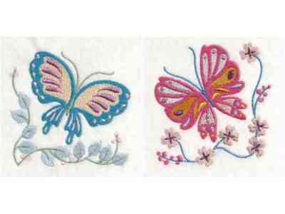 Jacobean Butterflies Embroidery Machine Design
