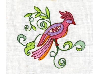 Jacobean Fantasy Birds Embroidery Machine Design