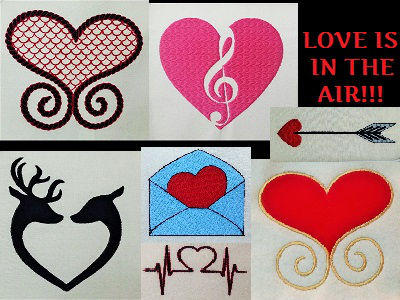 Love is in the Air Embroidery Machine Design