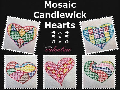 Mosaic Candlewick Hearts