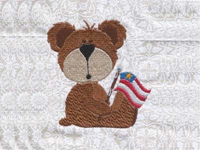 Memorial Day Bears Embroidery Machine Design