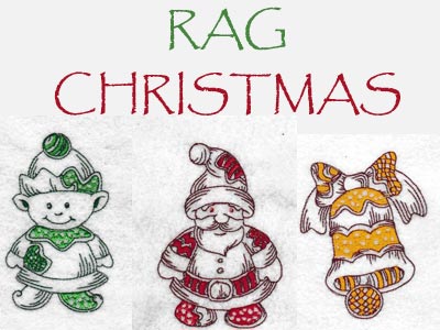 Rag Christmas Embroidery Machine Design