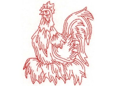 Rooster Embroidery Machine Design