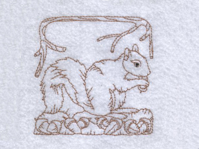 Redwork Squirrels Embroidery Machine Design