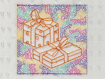 Trapunto Christmas Blocks Embroidery Machine Design