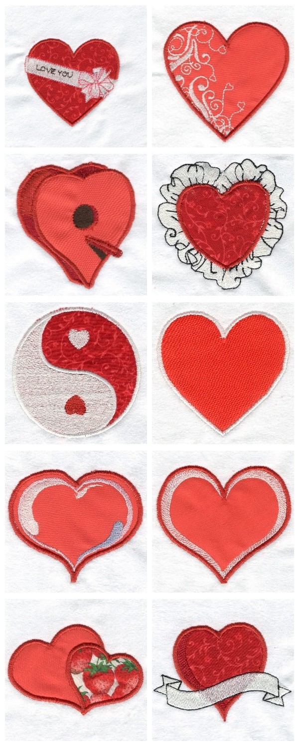 Decorative Hearts Embroidery Machine Design Details