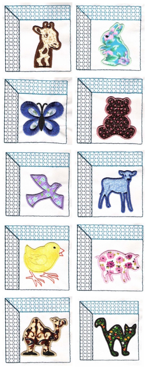 Applique Animal Quilt Windows Embroidery Machine Design Details