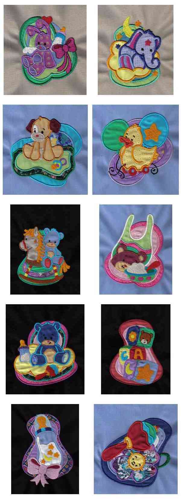 Applique Baby Baskets Embroidery Machine Design Details