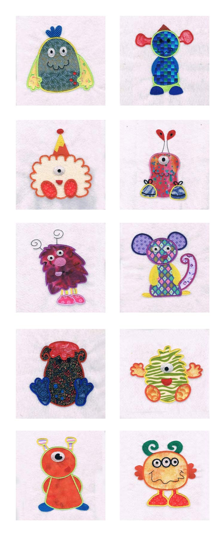 Applique Monsters 3 Embroidery Machine Design Details
