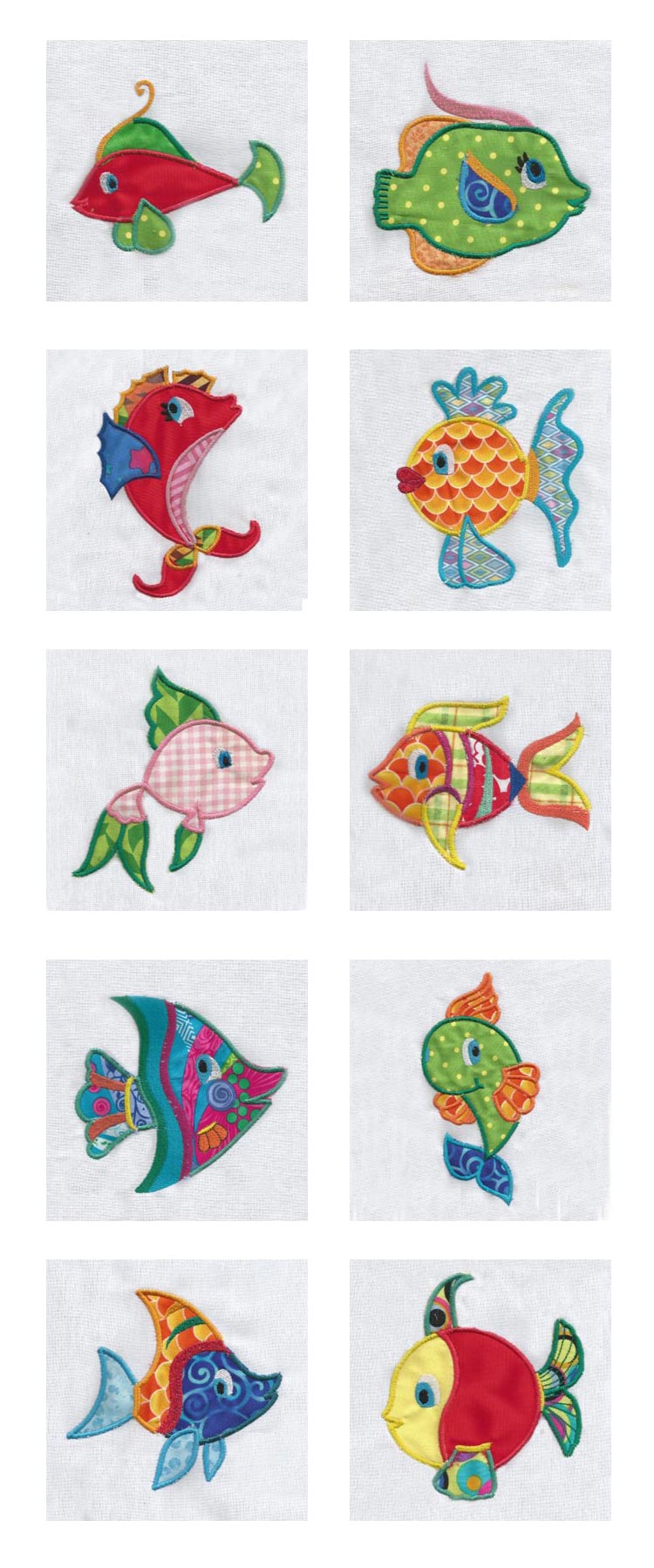 Applique Tropical Fish Embroidery Machine Design Details