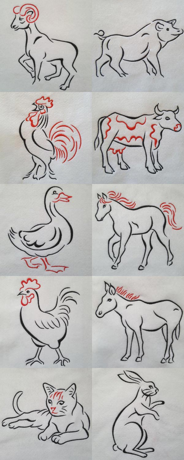 Artistic Animals Embroidery Machine Design Details