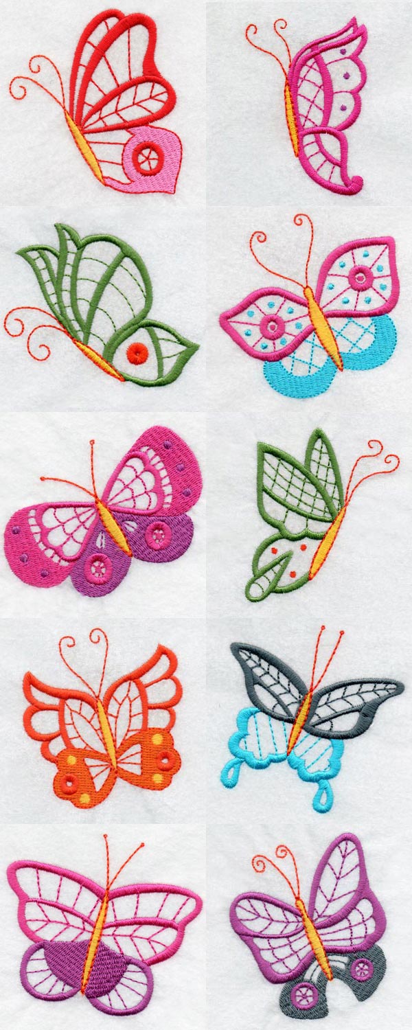 Butterfly Embroidery Machine Design Details