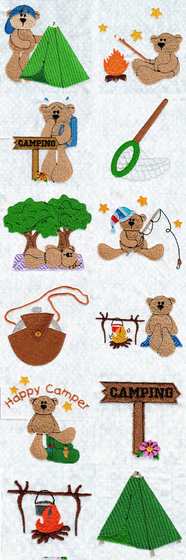 Camping Bears Embroidery Machine Design Details