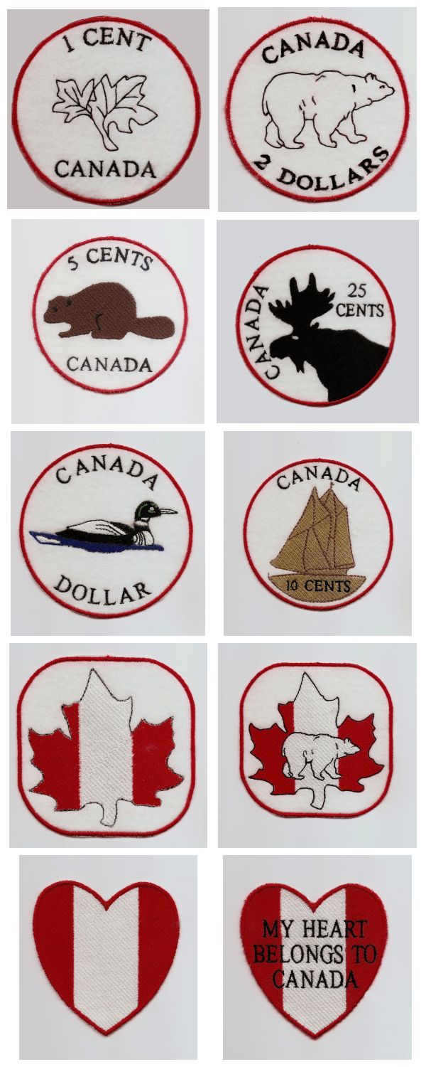 Canada Coasters and Patches Embroidery Machine Design Details