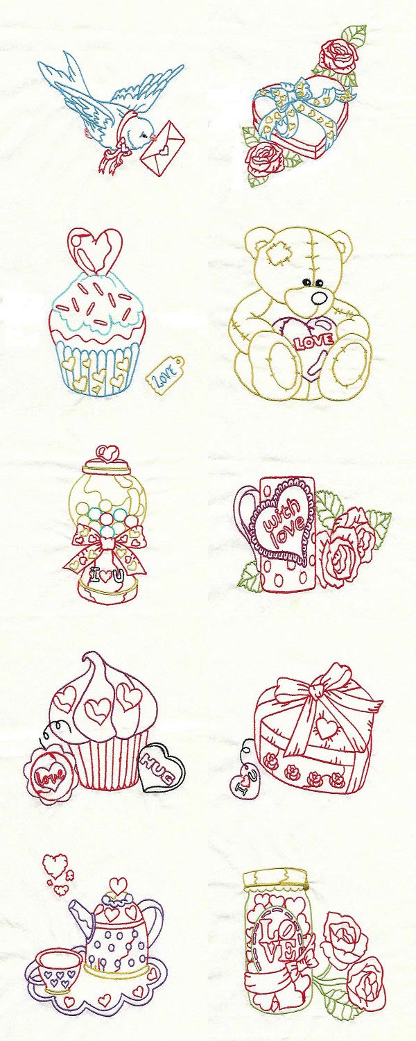 Colorline Valentine Embroidery Machine Design Details