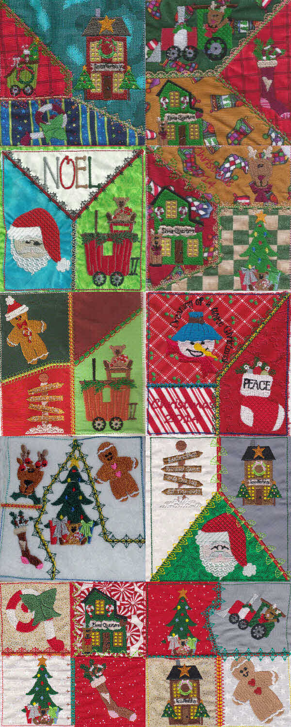 Crazy Christmas Town Embroidery Machine Design Details