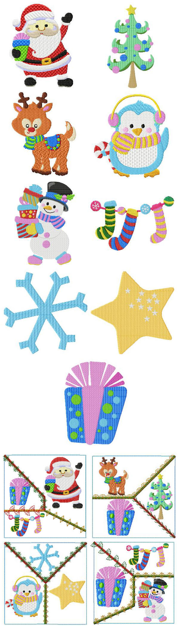 Crazy Christmas Fun Embroidery Machine Design Details