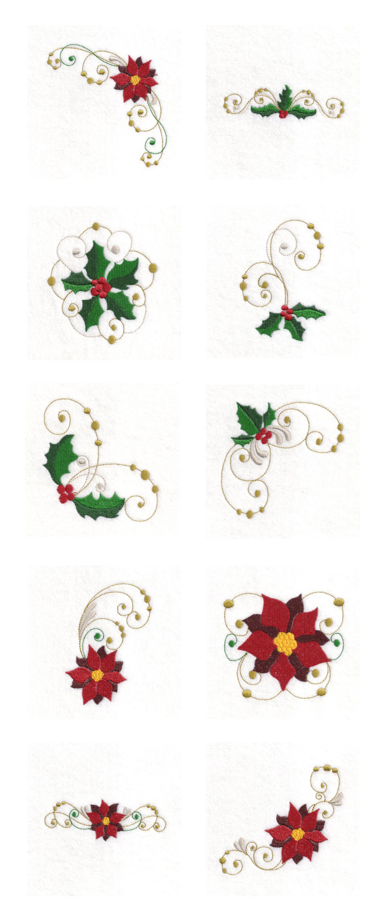 Deck the Holly Embroidery Machine Design Details