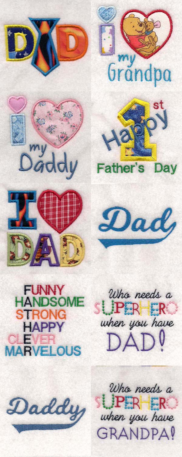 Fathers Day 2018 Embroidery Machine Design Details