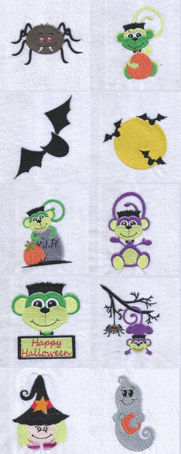 Franken Monkey Embroidery Machine Design Details