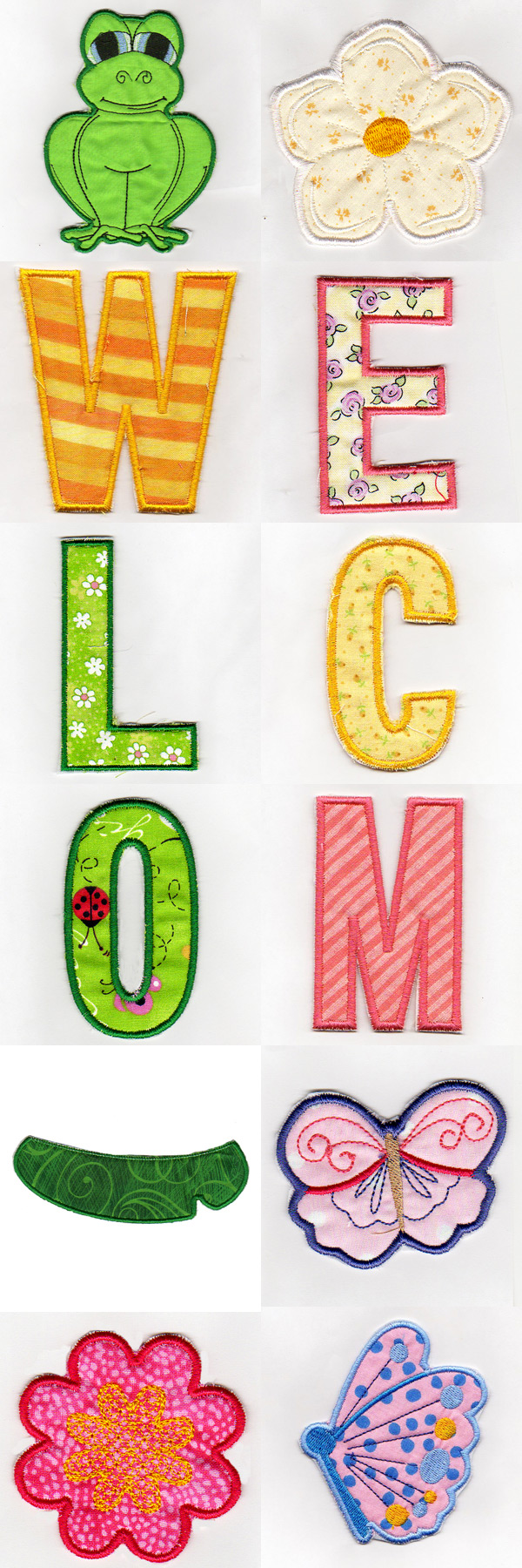 Frog Welcome Banner Embroidery Machine Design Details