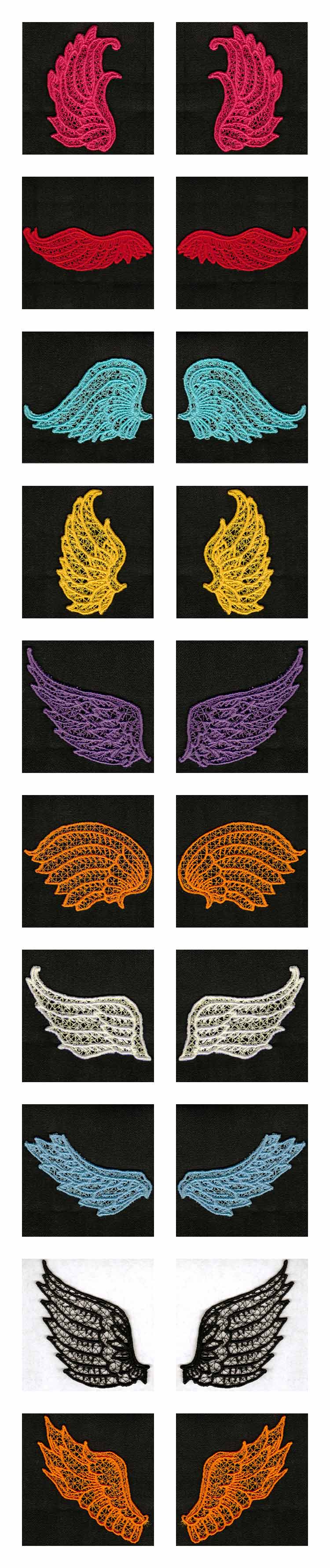 FSL Wings Embroidery Machine Design Details