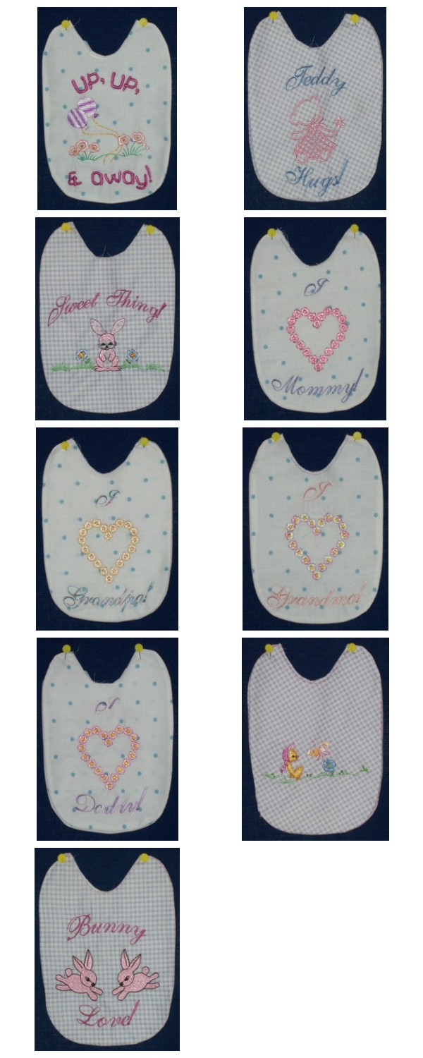 Girl Bibs Embroidery Machine Design Details
