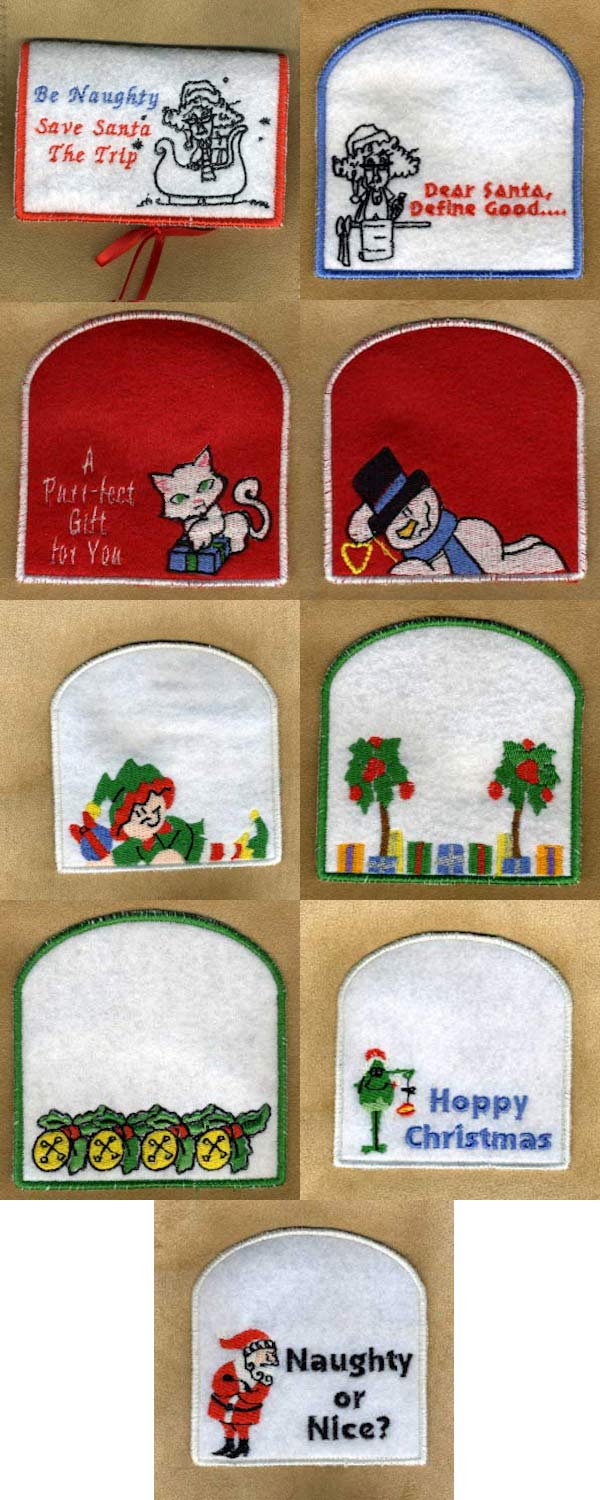 In The Hoop Christmas Gift Card Holders 2 Embroidery Machine Design Details