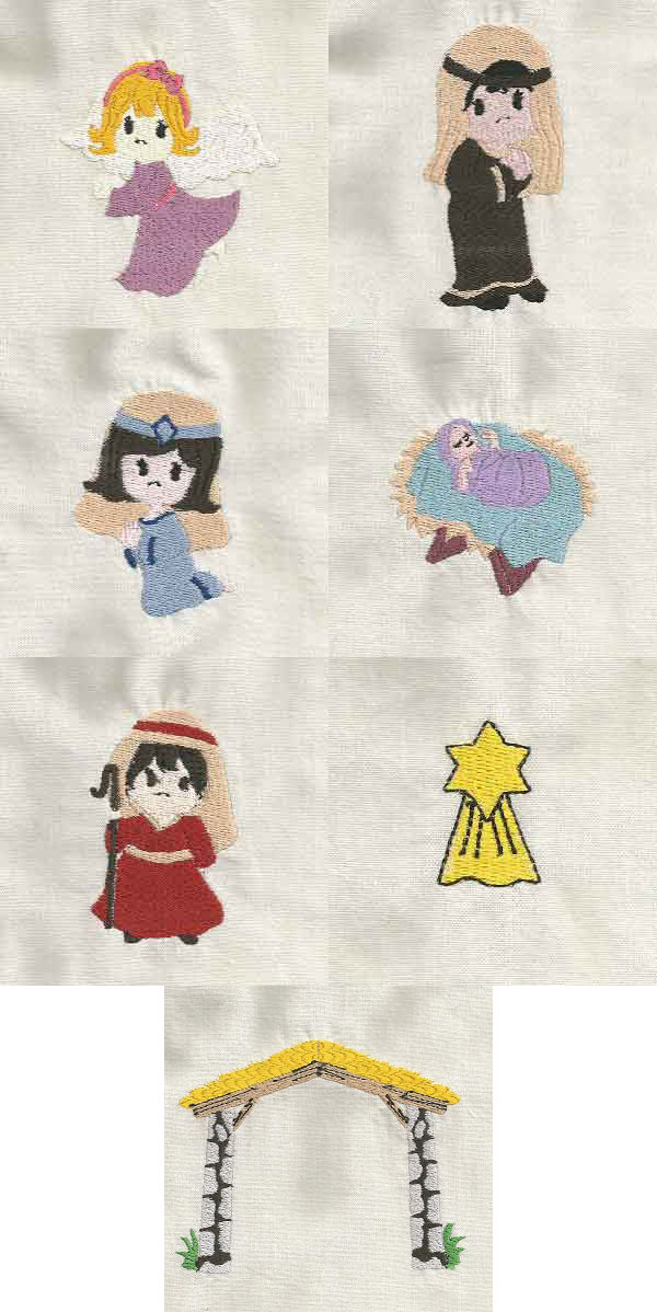 Nativity Children Embroidery Machine Design Details
