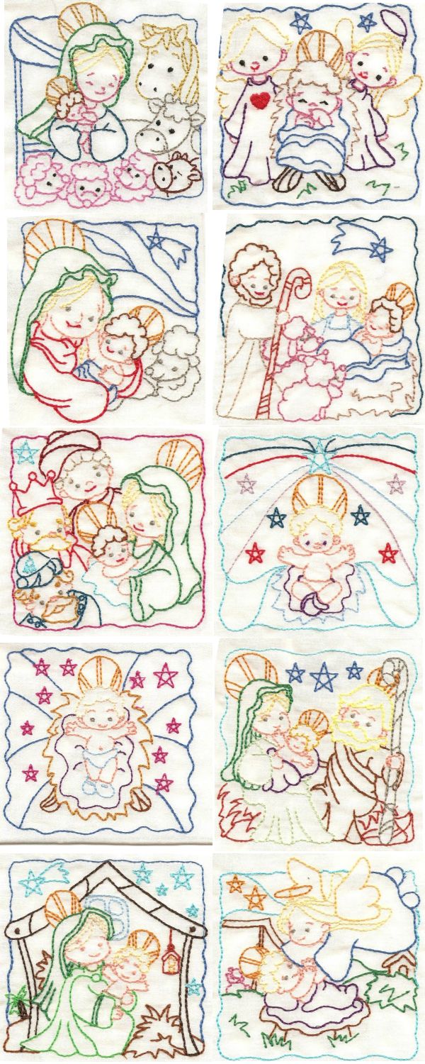 Nativity Color Work Embroidery Machine Design Details