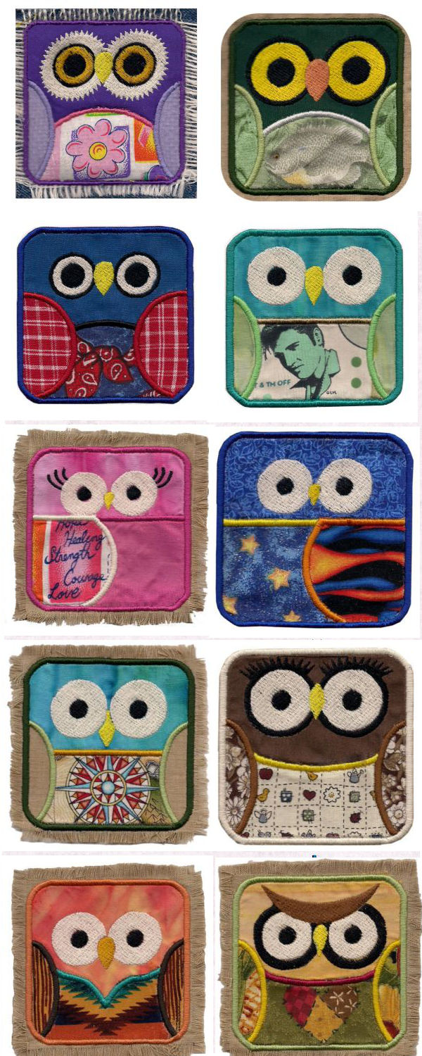 Owl Mug Rugs Embroidery Machine Design Details