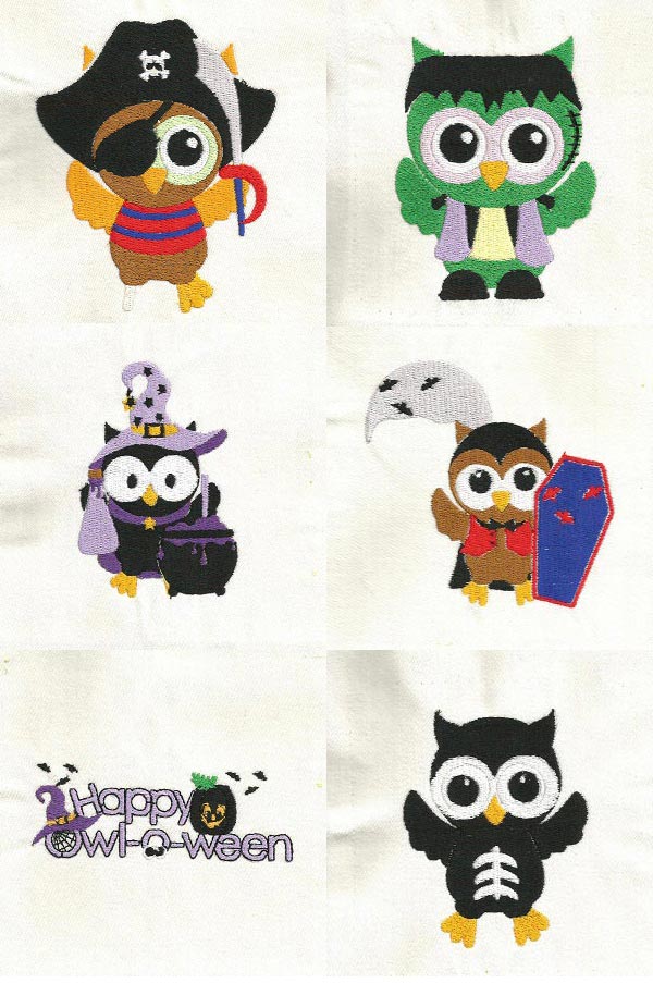 Happy Owl-O-Ween Embroidery Machine Design Details