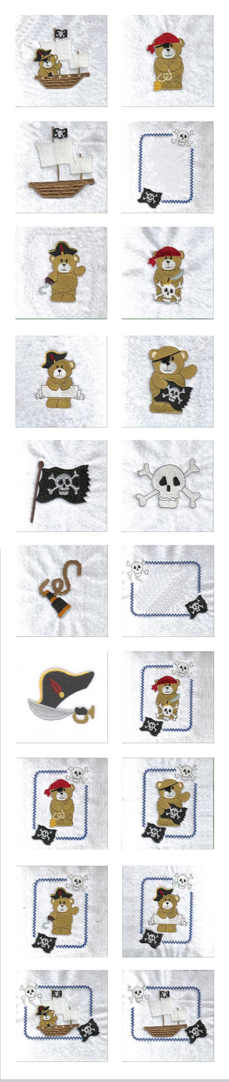Pirate Bears Embroidery Machine Design Details