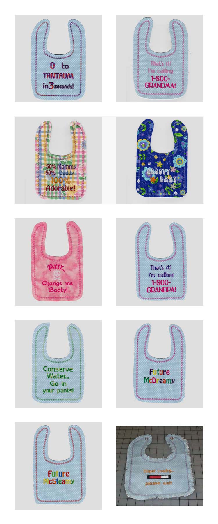 Baby Rag Bibs Embroidery Machine Design Details