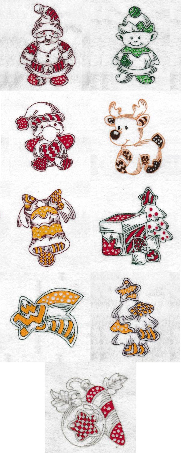 Rag Christmas Embroidery Machine Design Details