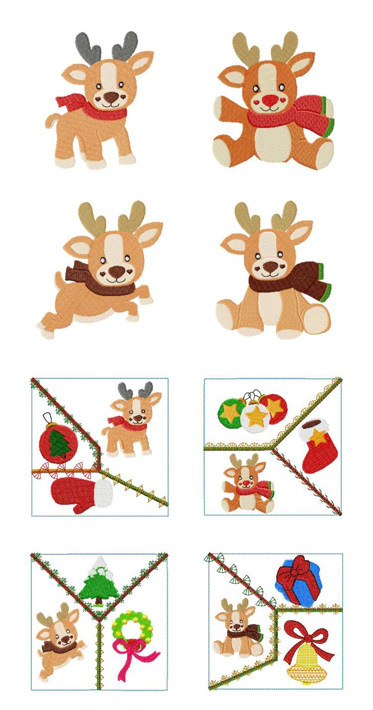 Reindeer Embroidery Machine Design Details