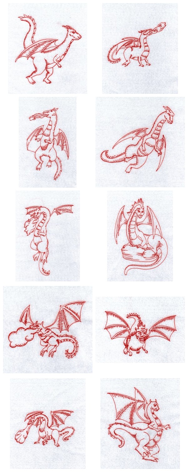 RW Dragons Embroidery Machine Design Details