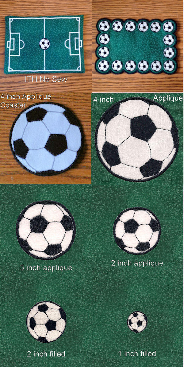 Sport Mug Rug Soccer Embroidery Machine Design Details